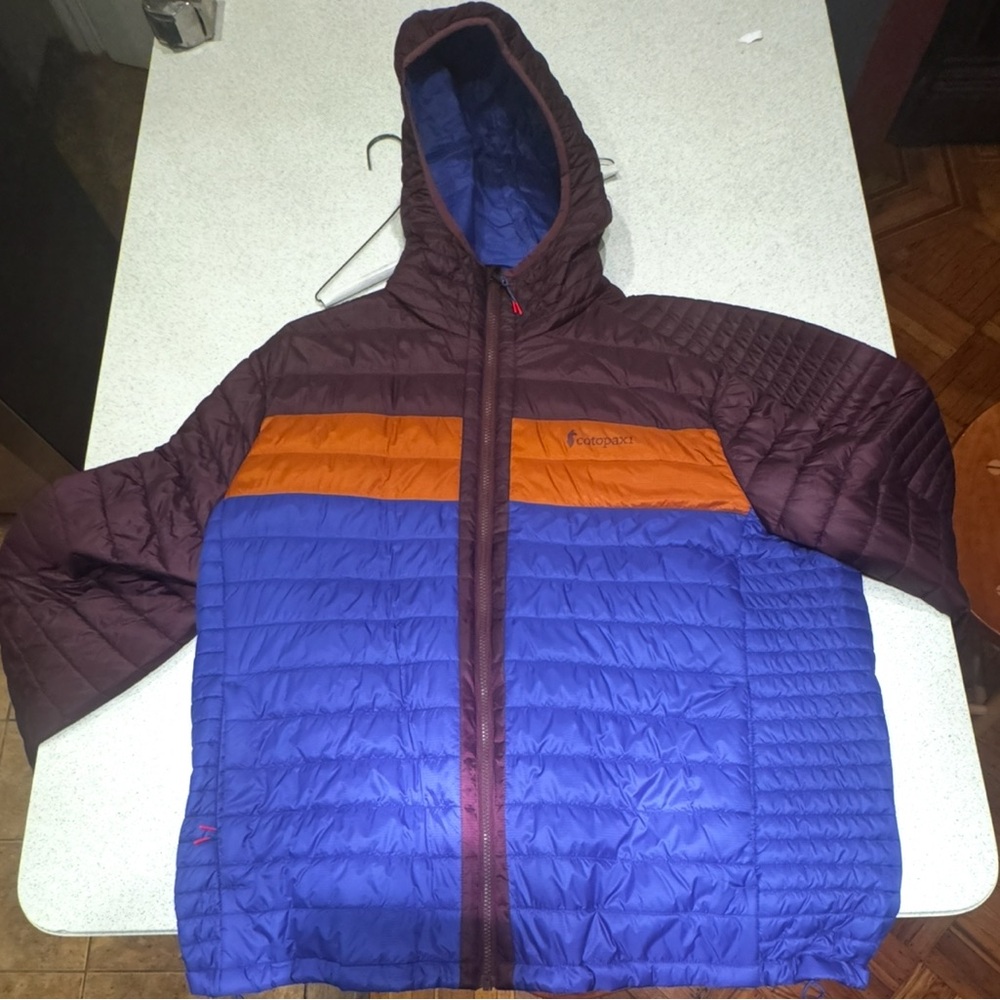 Cotopaxi Blue and Brown Puffer Jacket